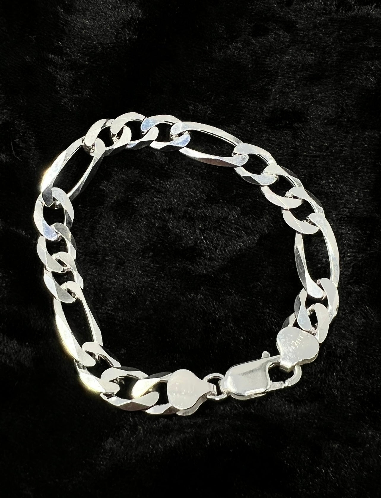 Figaro Real Silver Bracelet 8.5mm