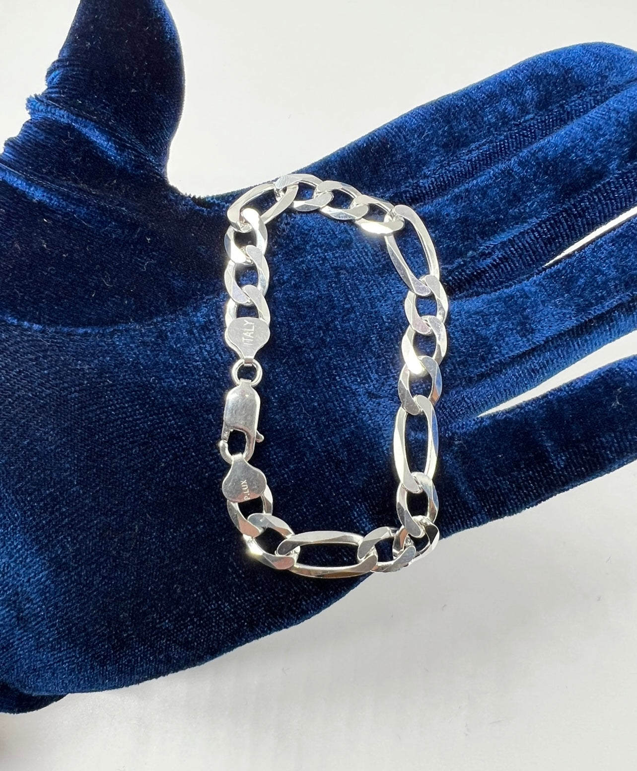 Figaro Real Silver Bracelet 8.5mm