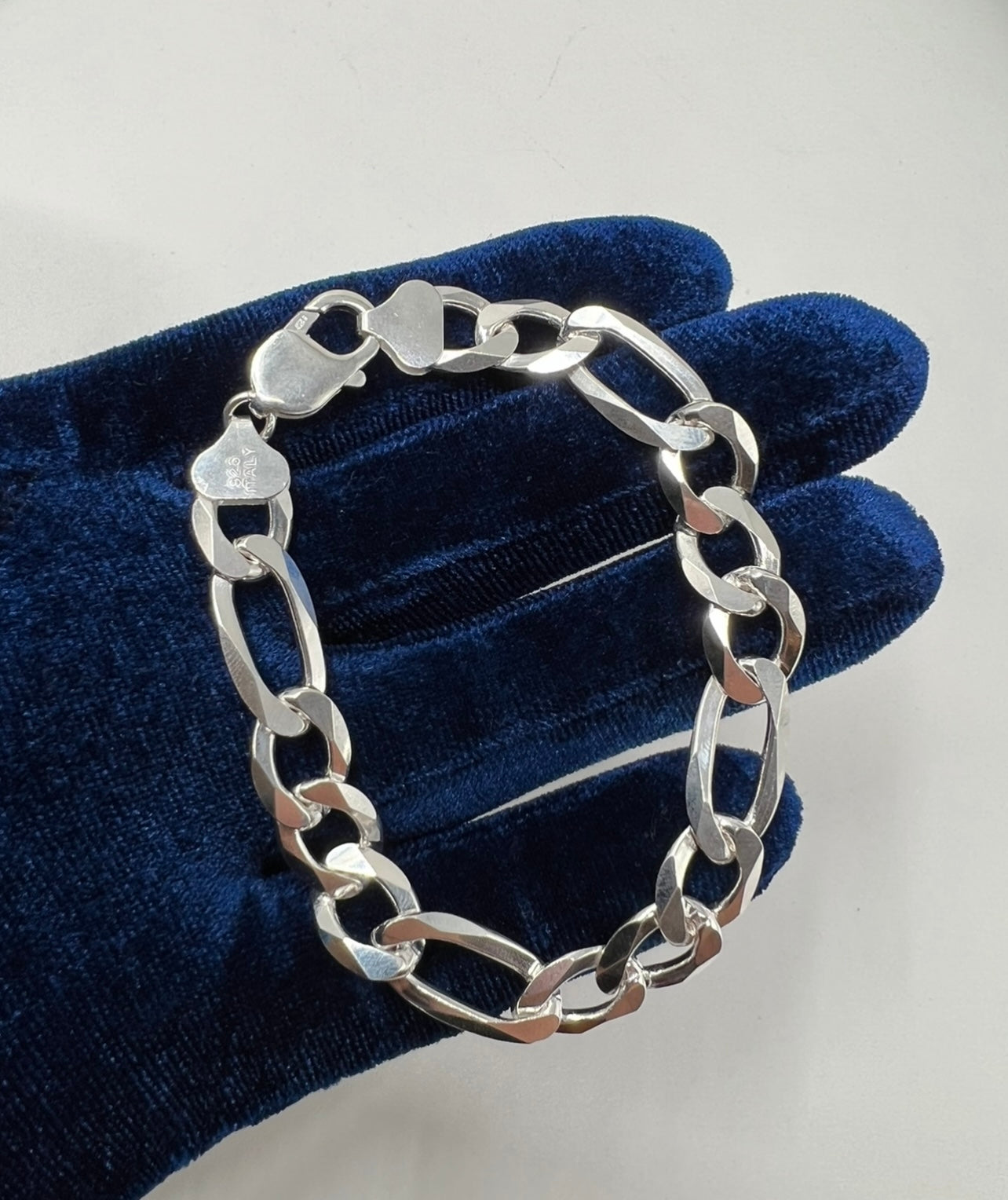 Figaro Bracelet Real .925 Real Silver 10mm