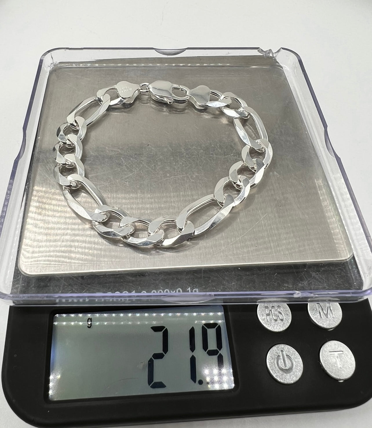 Figaro Bracelet Real .925 Real Silver 10mm