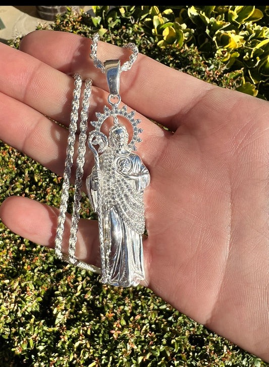 Large 3D San Judas Real Silver