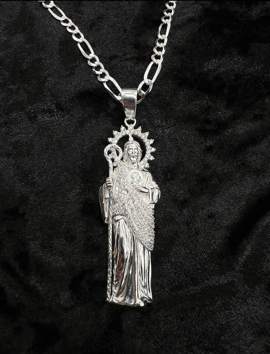 Large 3D San Judas Real Silver