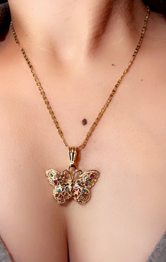 Multi Color Stone Butterfly