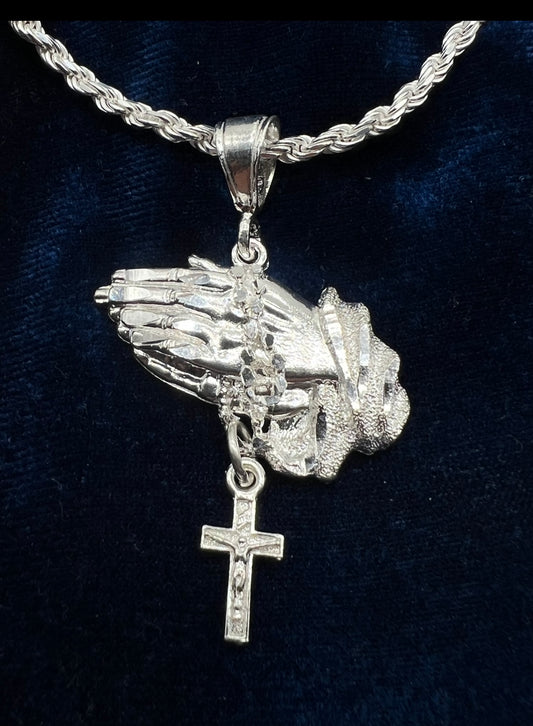 Praying Hands, .925 Real Silver