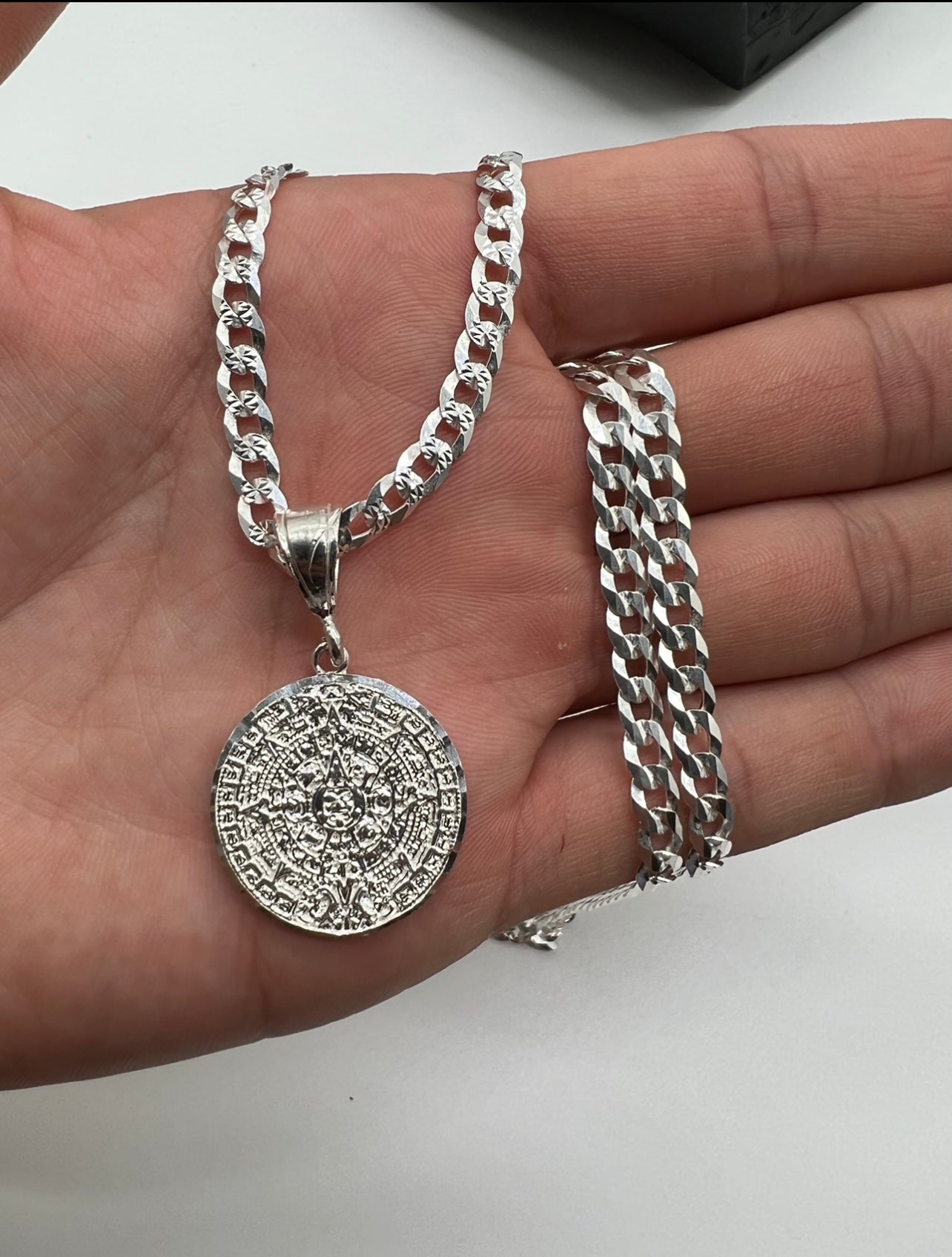 Aztec Calendar Small, .925 Real Silver