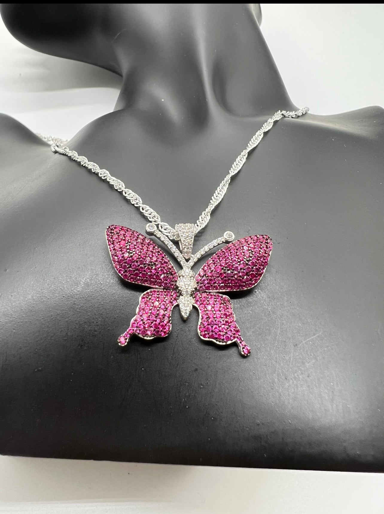 Ruby Butterfly, .925 Real Silver