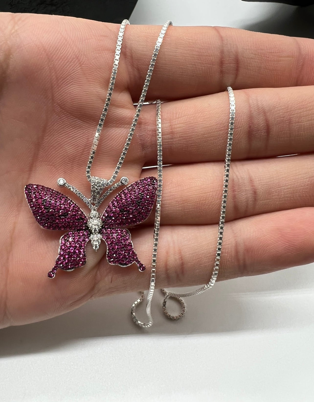 Ruby Butterfly, .925 Real Silver