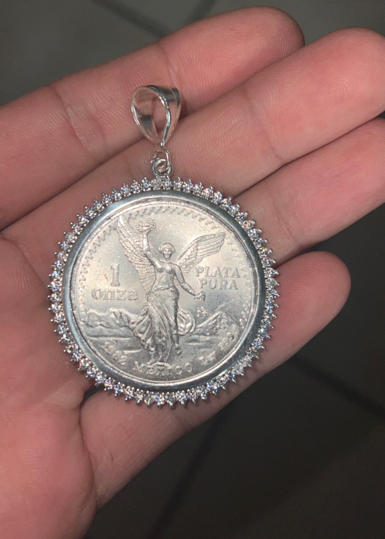 Flooded Bezel Centenario Real Silver, .925 Real Silver