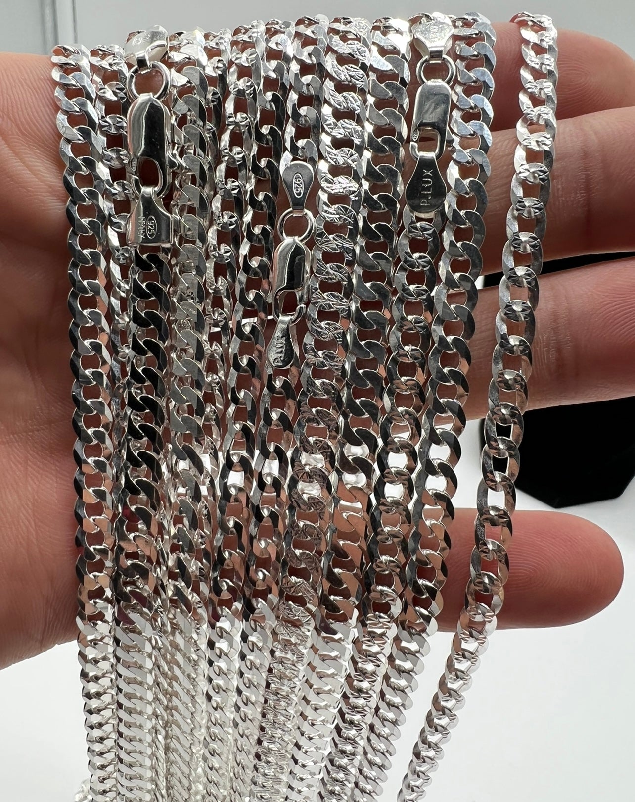 5mm Cuban Chains, .925 Real Silver