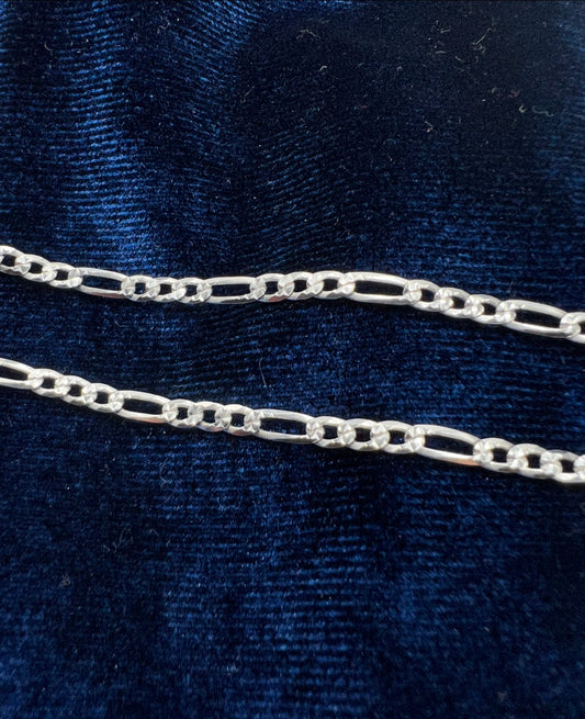 3mm Figaro Chains, .925 Real Silver