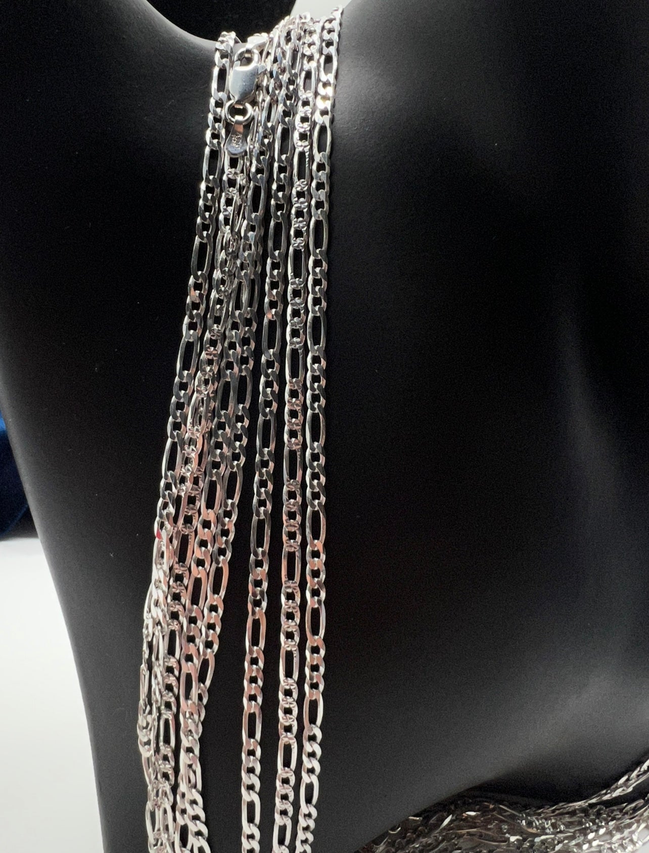 3mm Figaro Chains, .925 Real Silver