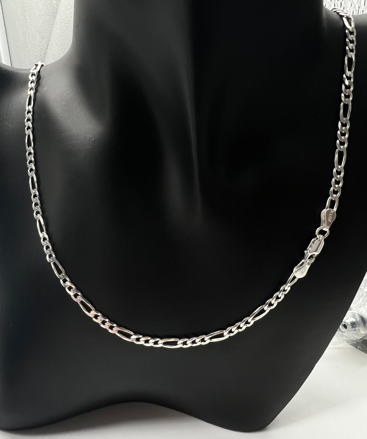 3.5mm Figaro Chains, .925 Real Silver