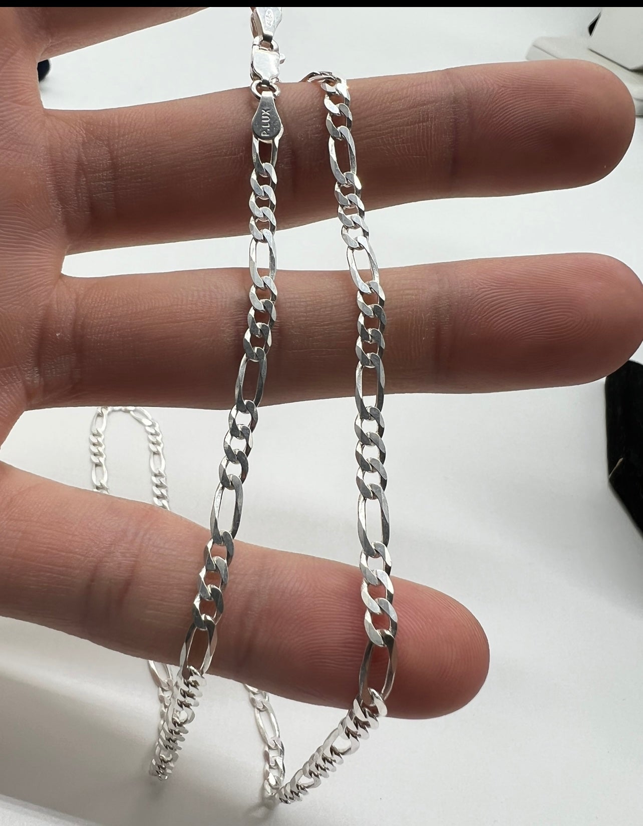 3.5mm Figaro Chains, .925 Real Silver