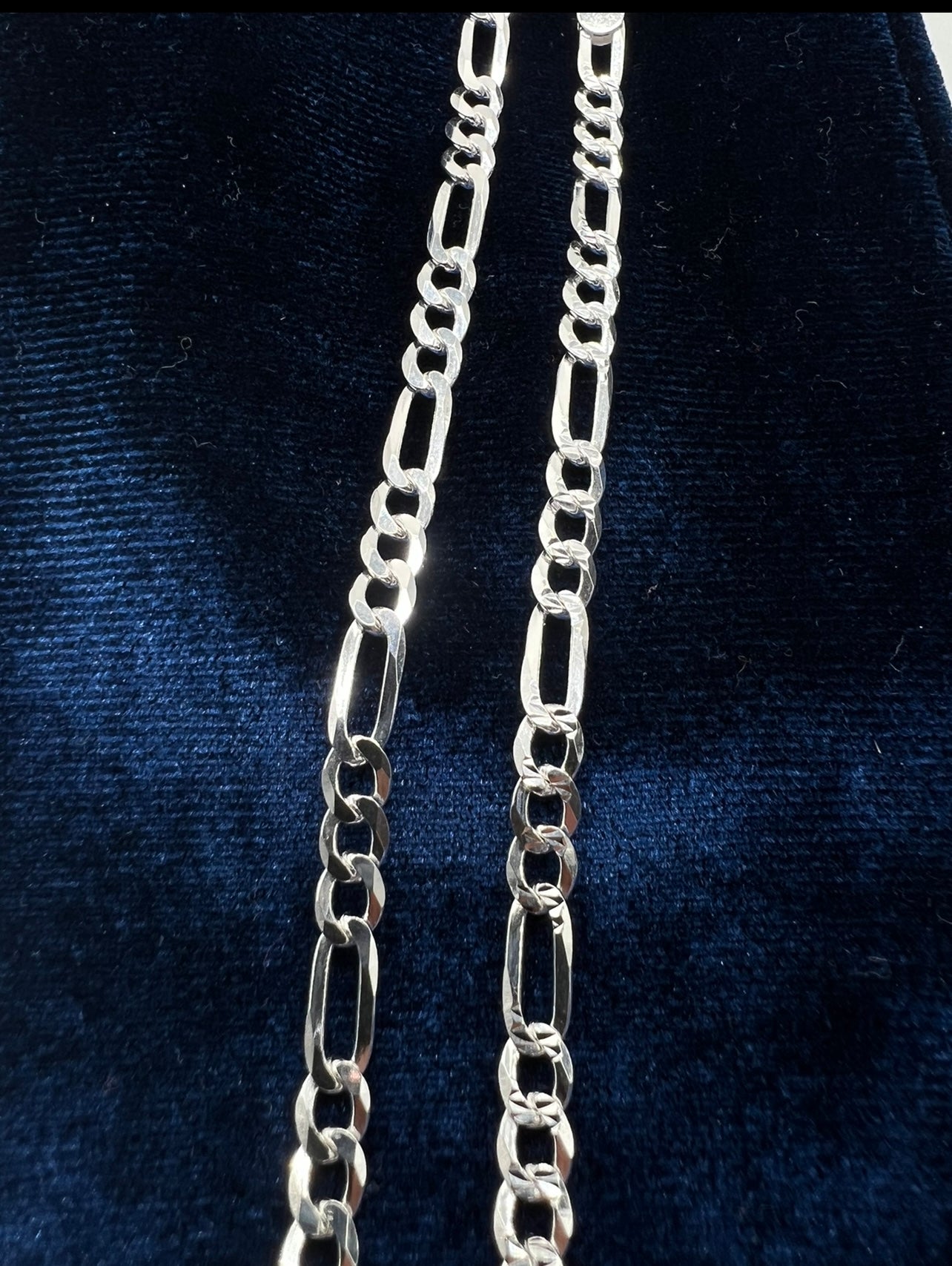 Mm Figaro Chain Necklace Silver Figaro Chains, Real Silver