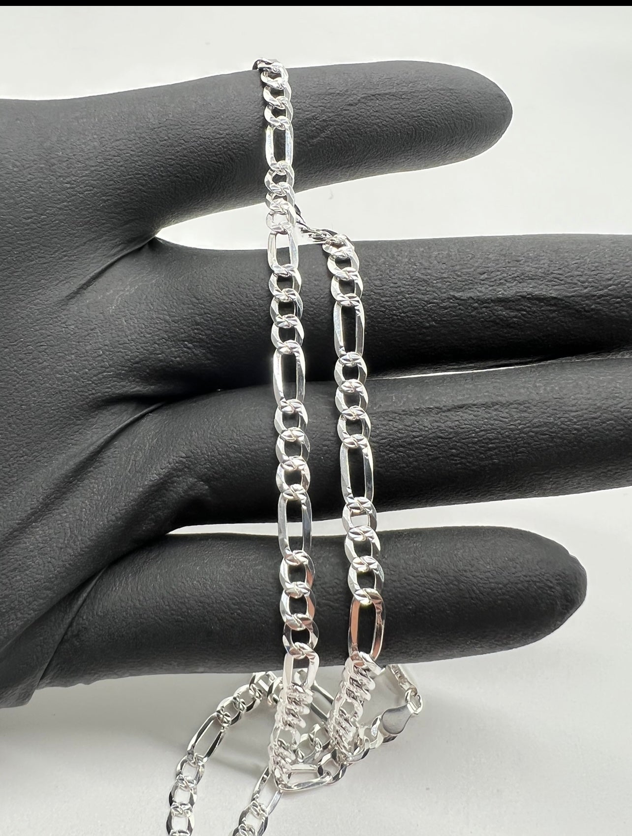 5mm Figaro Chains, .925 Real Silver