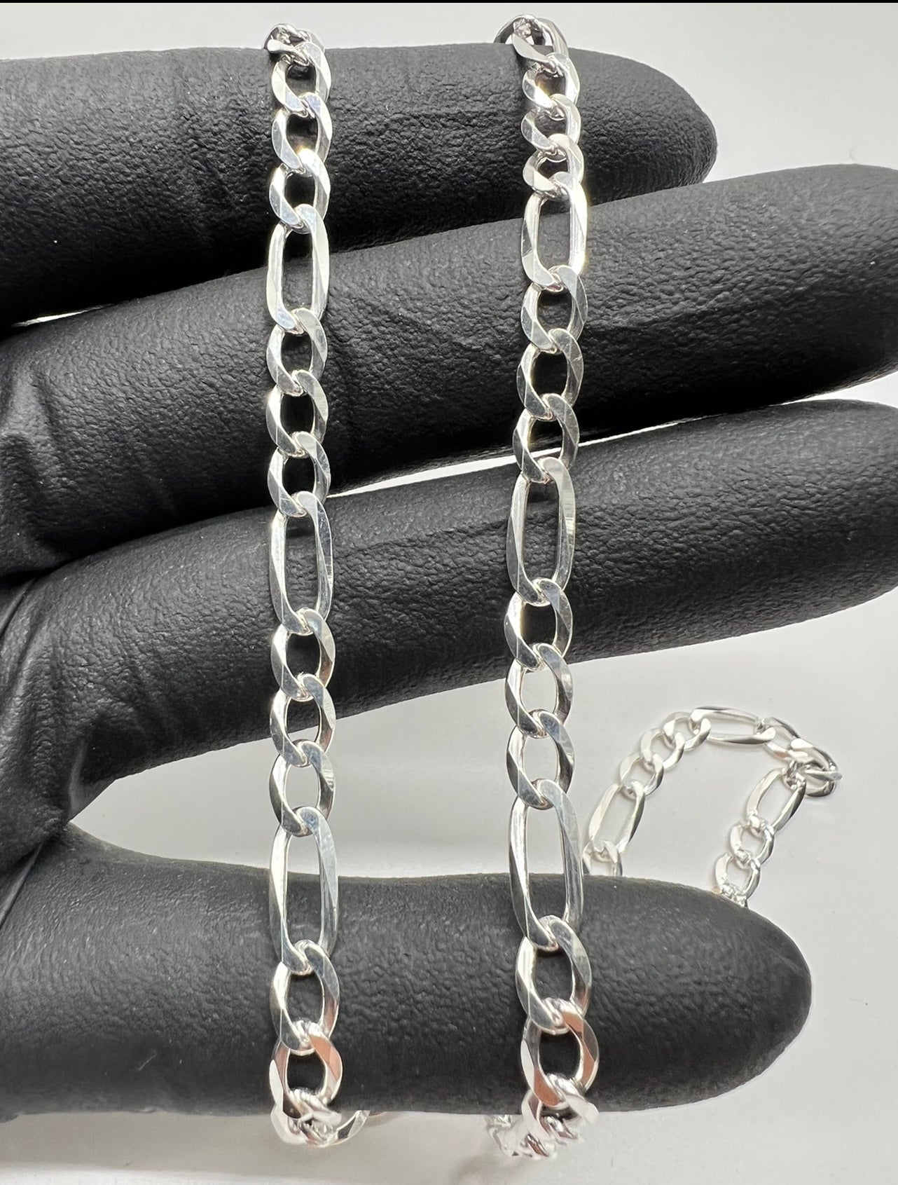 5mm Figaro Chains, .925 Real Silver