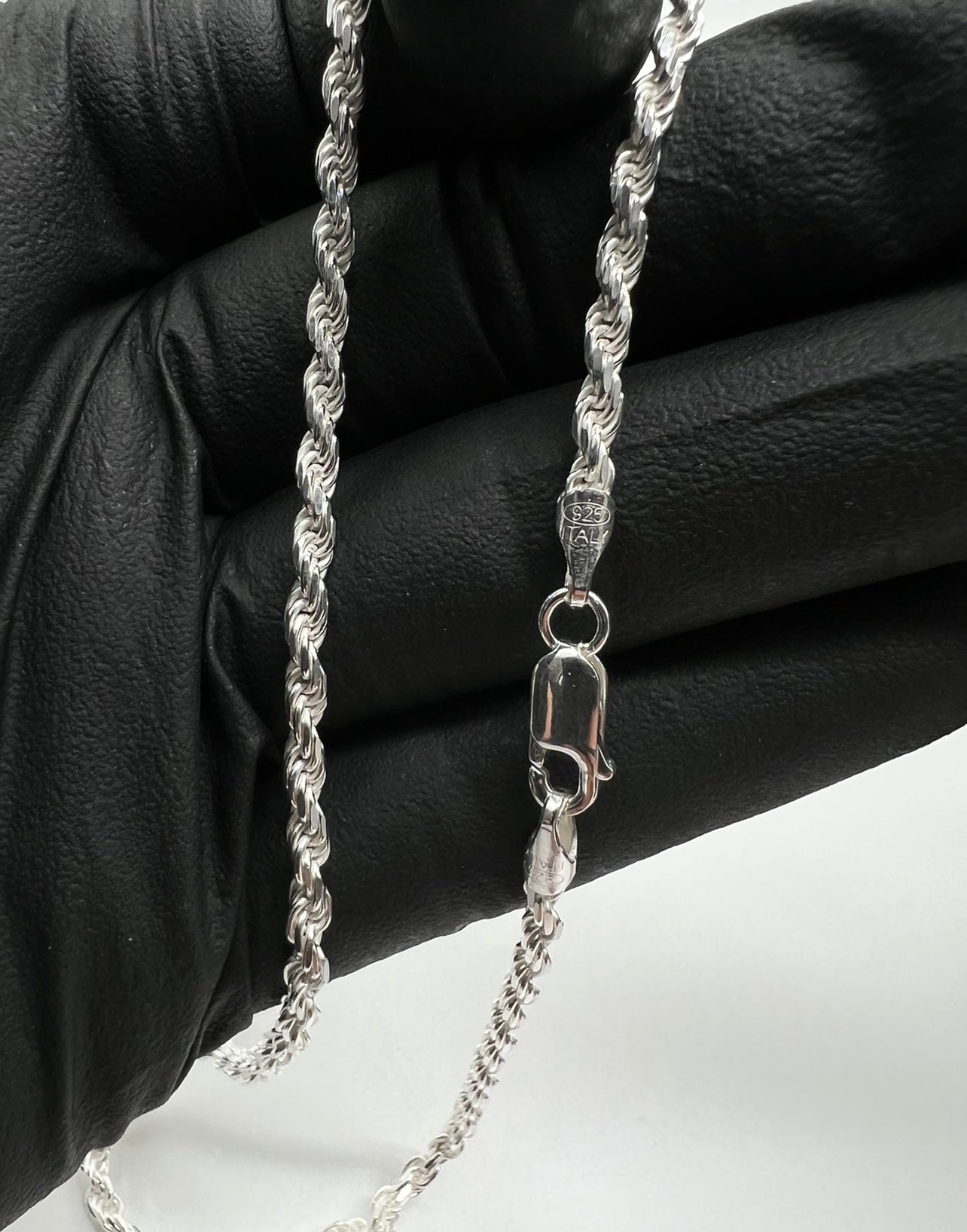 3mm Rope Chains, .925 Real Silver