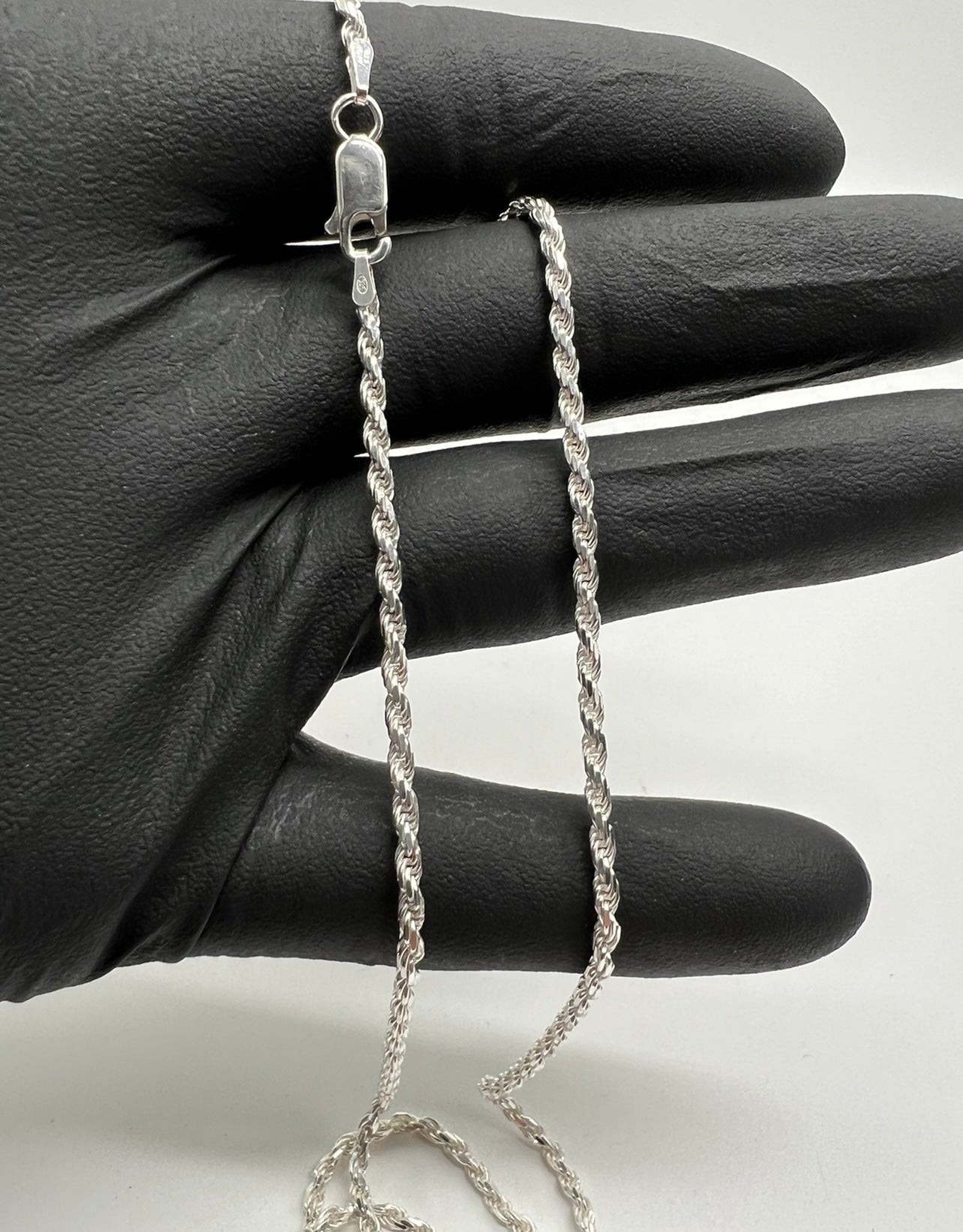 2.5mm Rope Chains, .925 Real Silver