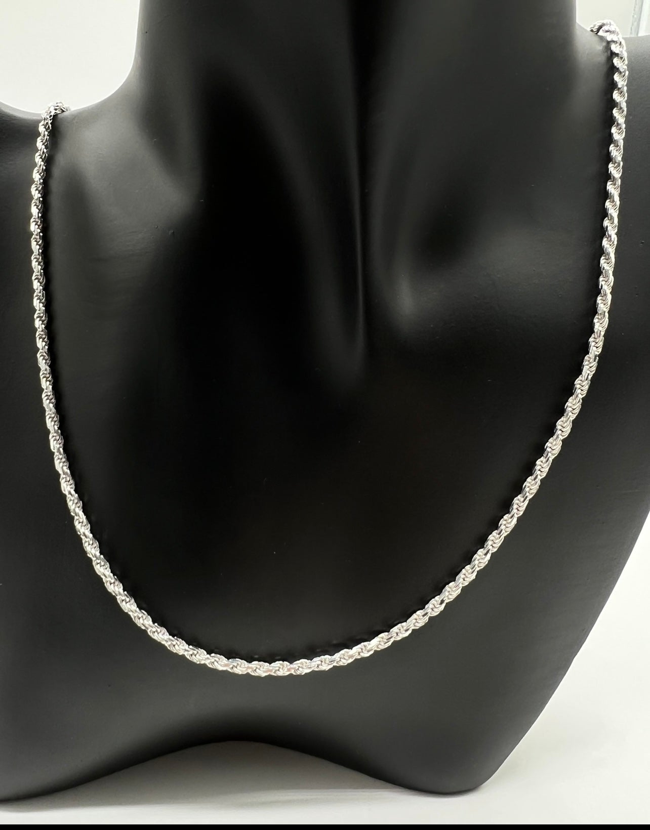 2.5mm Rope Chains, .925 Real Silver