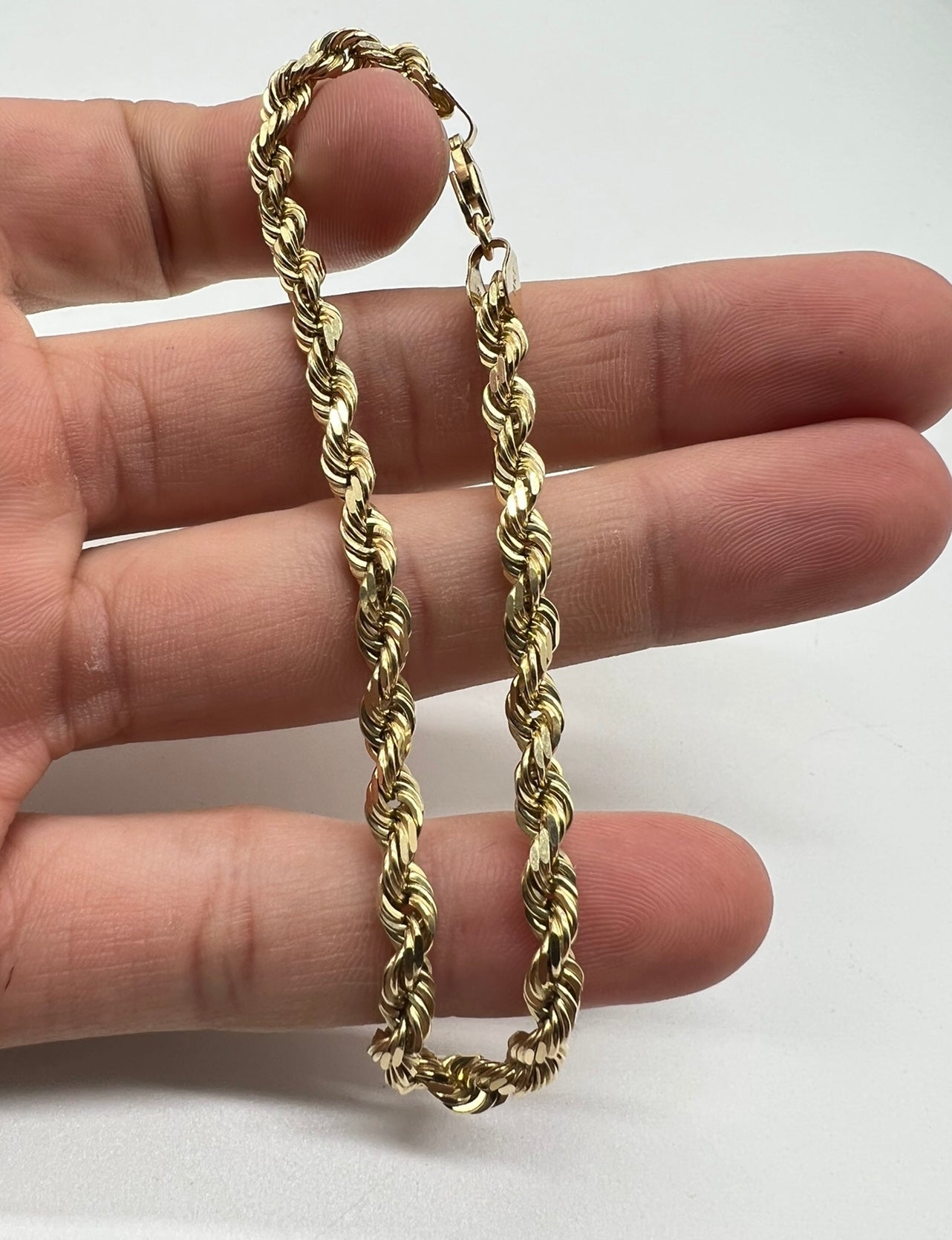 5mm Rope Bracelet, 14k Real Gold