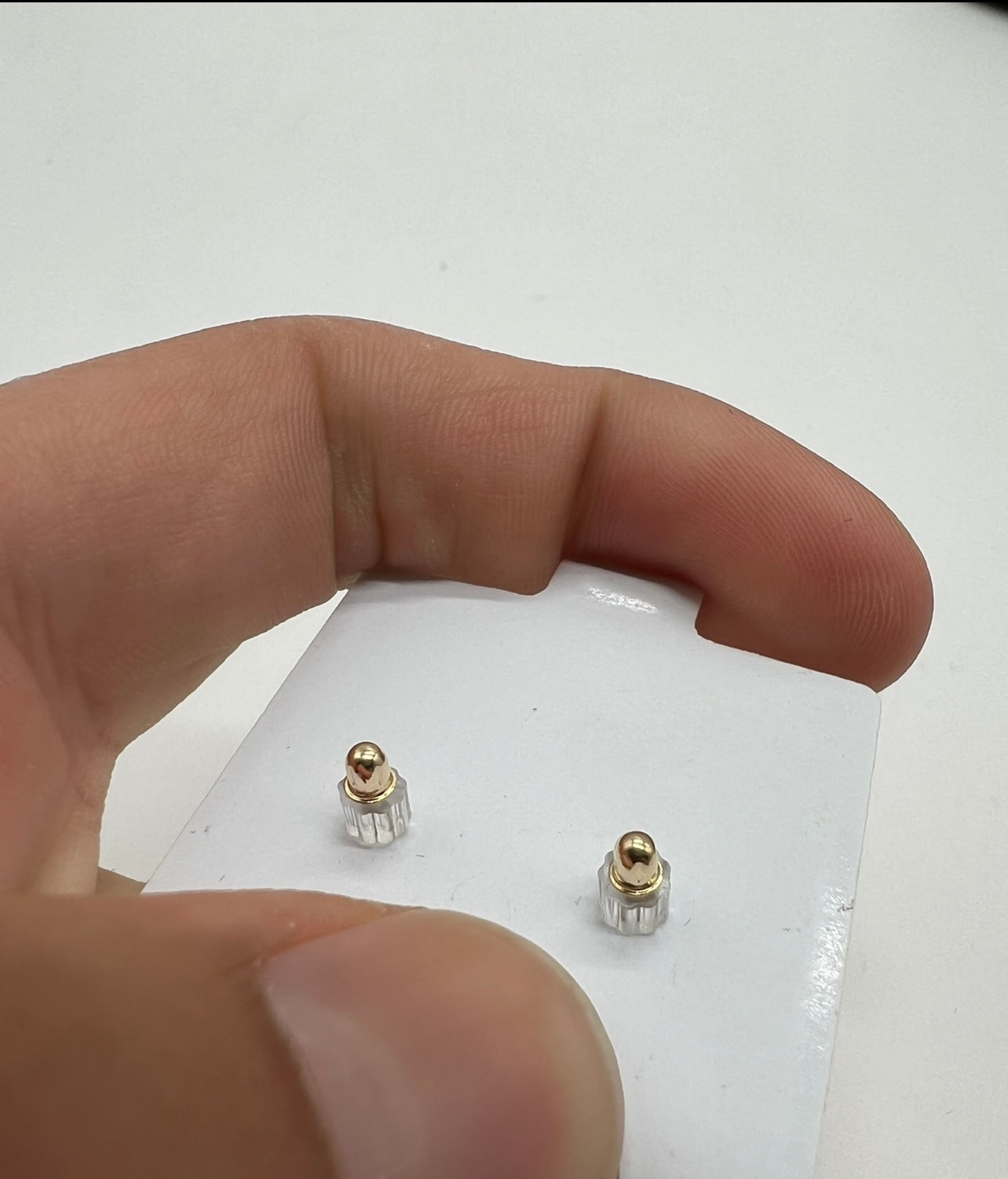 3mm 14k Real Gold Earring Studs