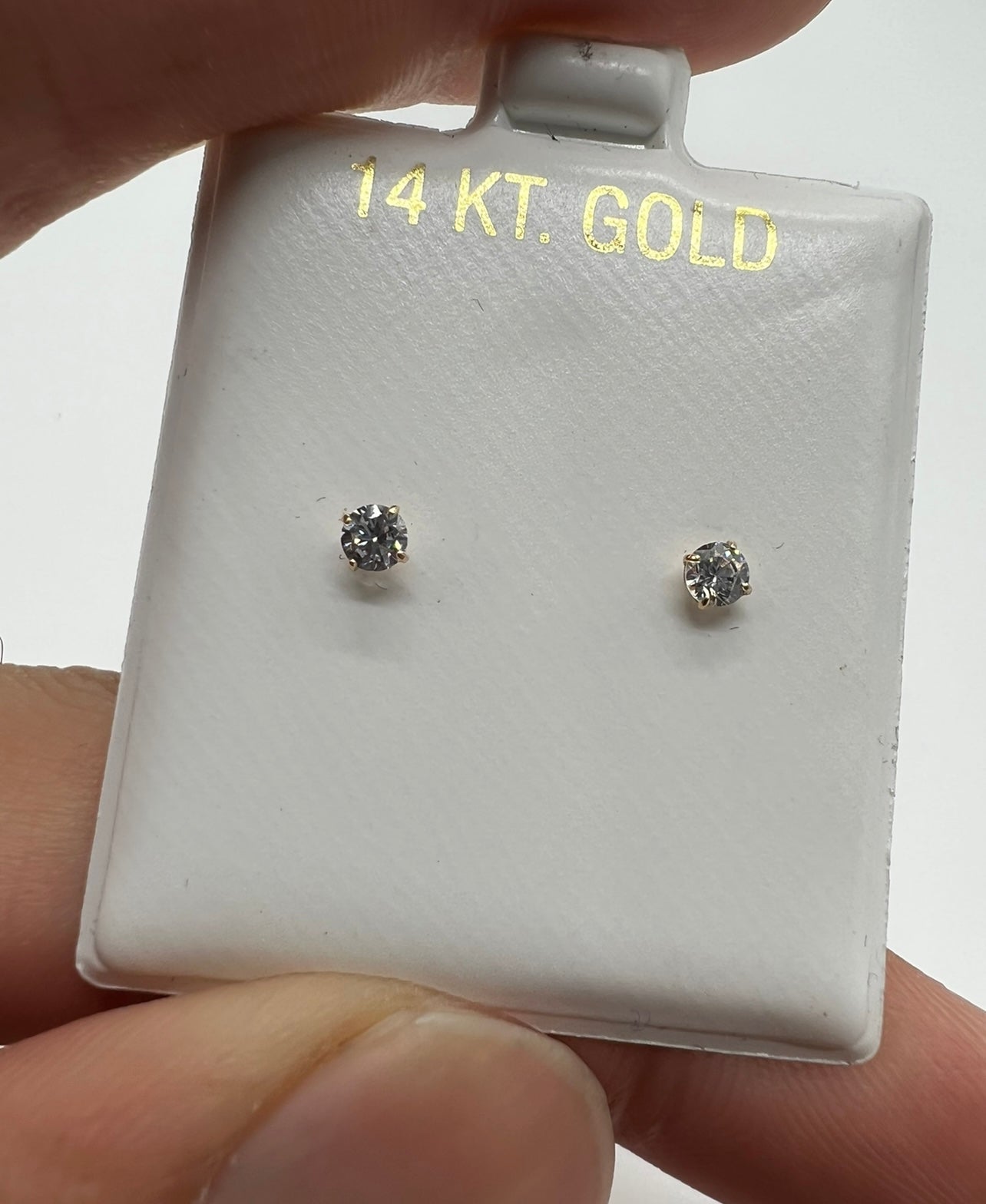 3mm 14k Real Gold Earring Studs