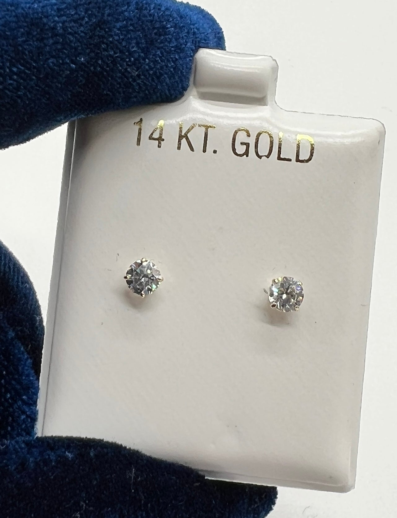 4mm 14k Real Gold Stud Earrings