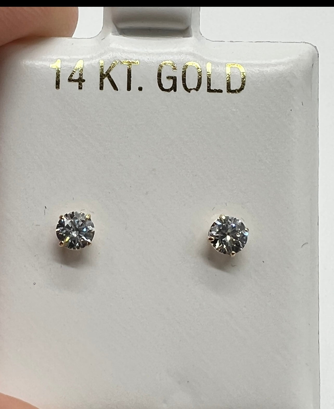 4mm 14k Real Gold Stud Earrings