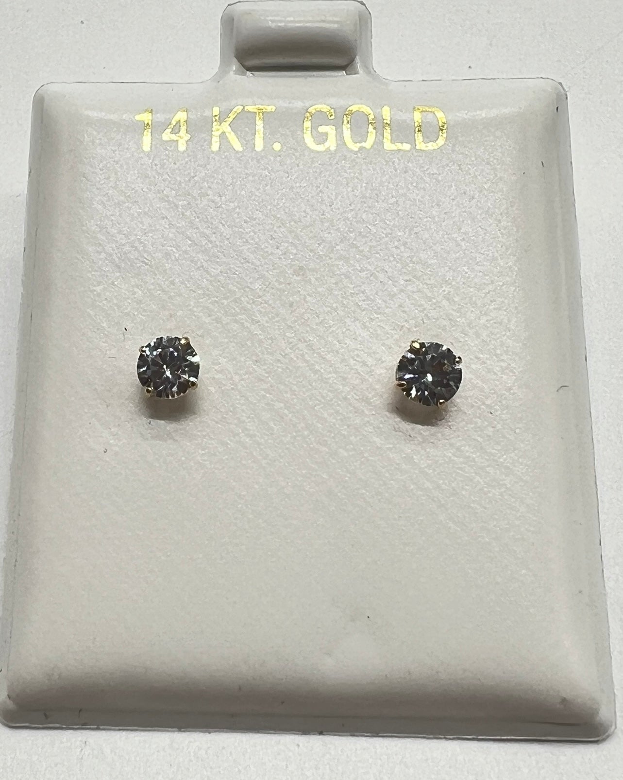 4mm 14k Real Gold Stud Earrings