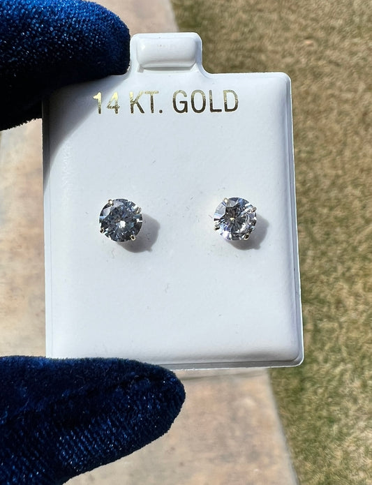 5.5mm 14k Real Gold Earring Studs