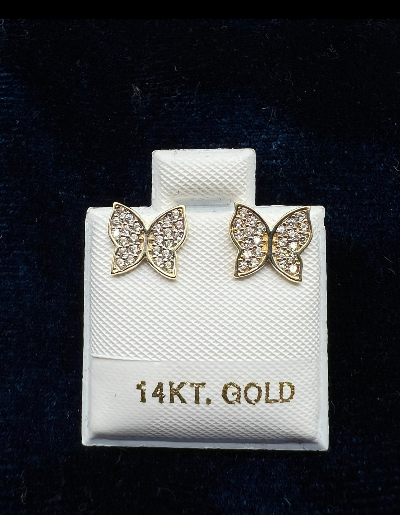 14k Real Gold Butterfly Earrings