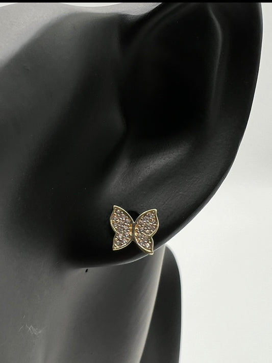 14k Real Gold Butterfly Earrings