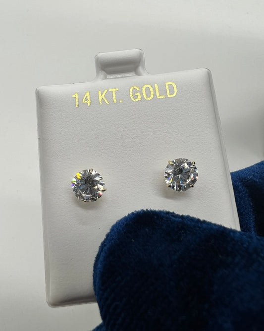 14k Real Gold 6mm Earrings studs