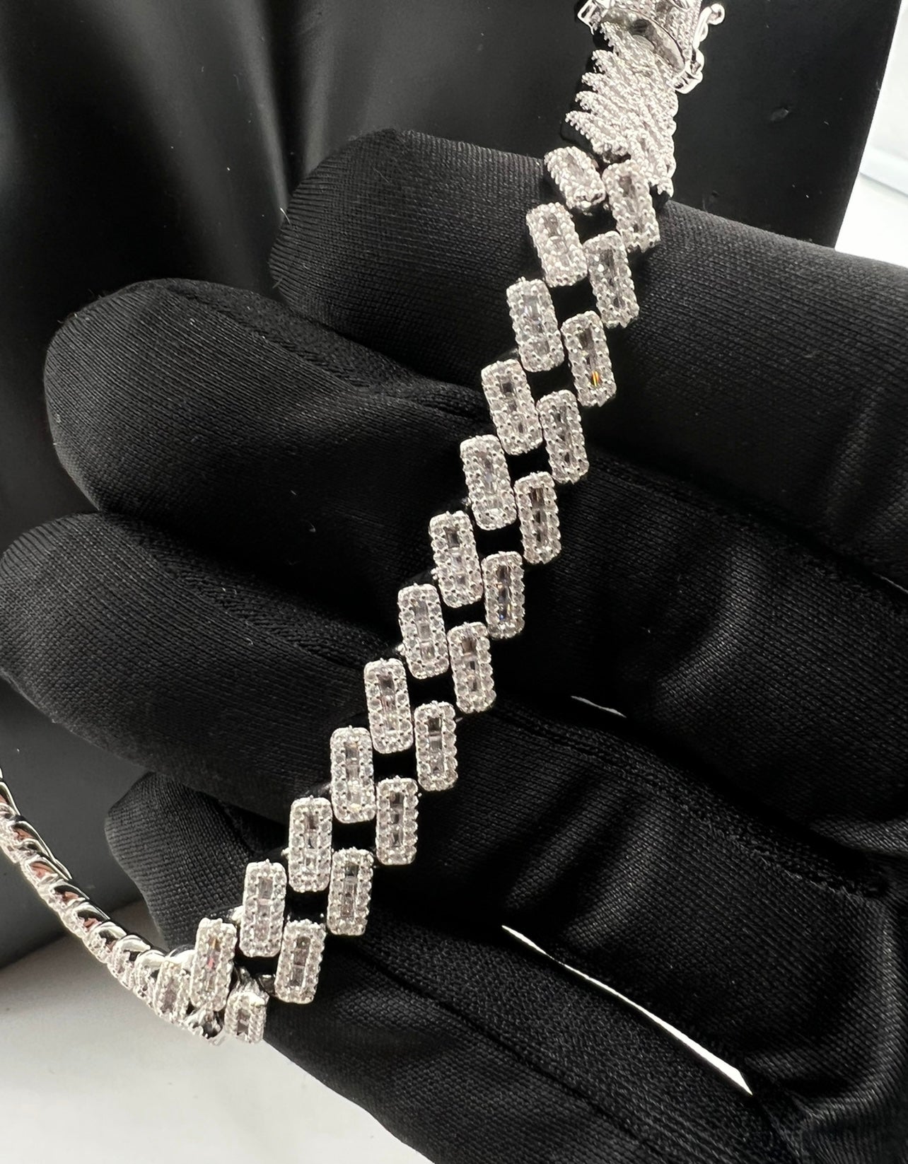 Baguette Cuban Chain 8mm .925 Real Silver