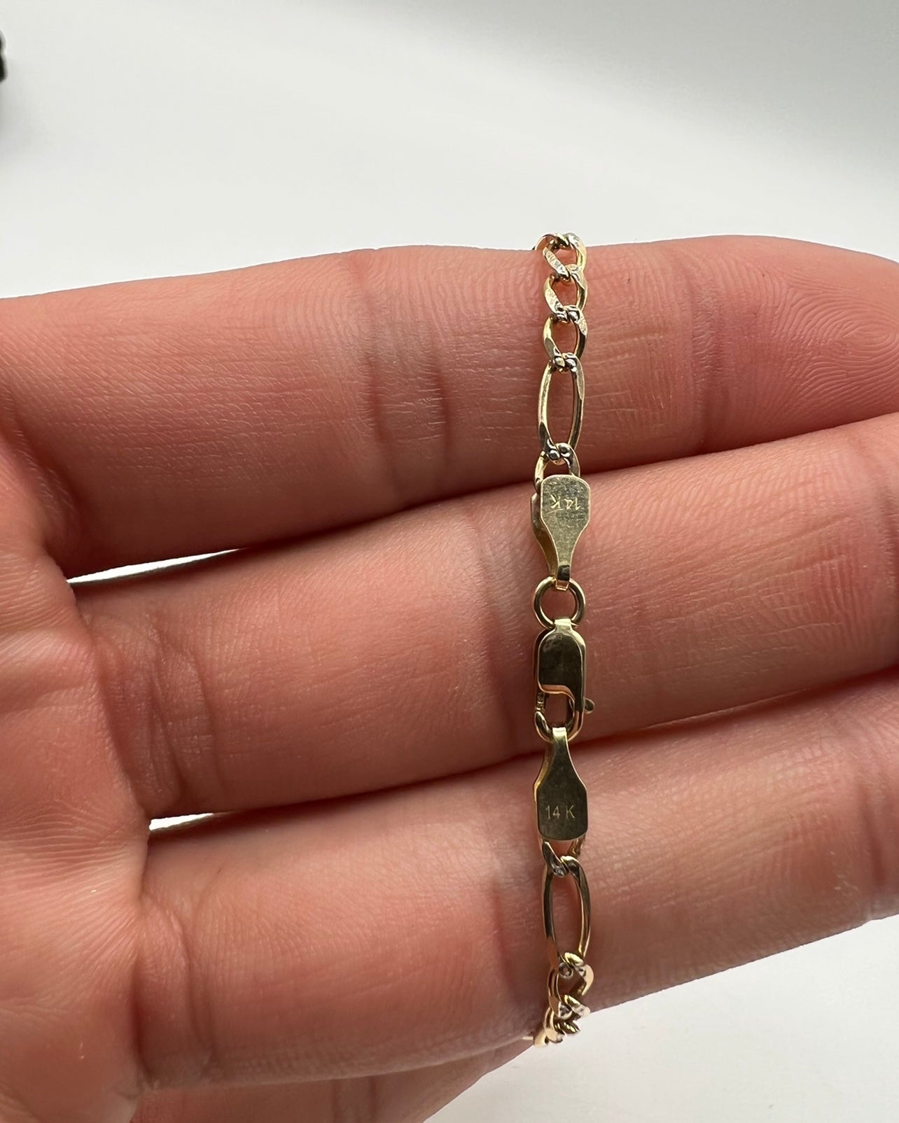 Baby ID Bracelet w small Cross, 14k Real Gold