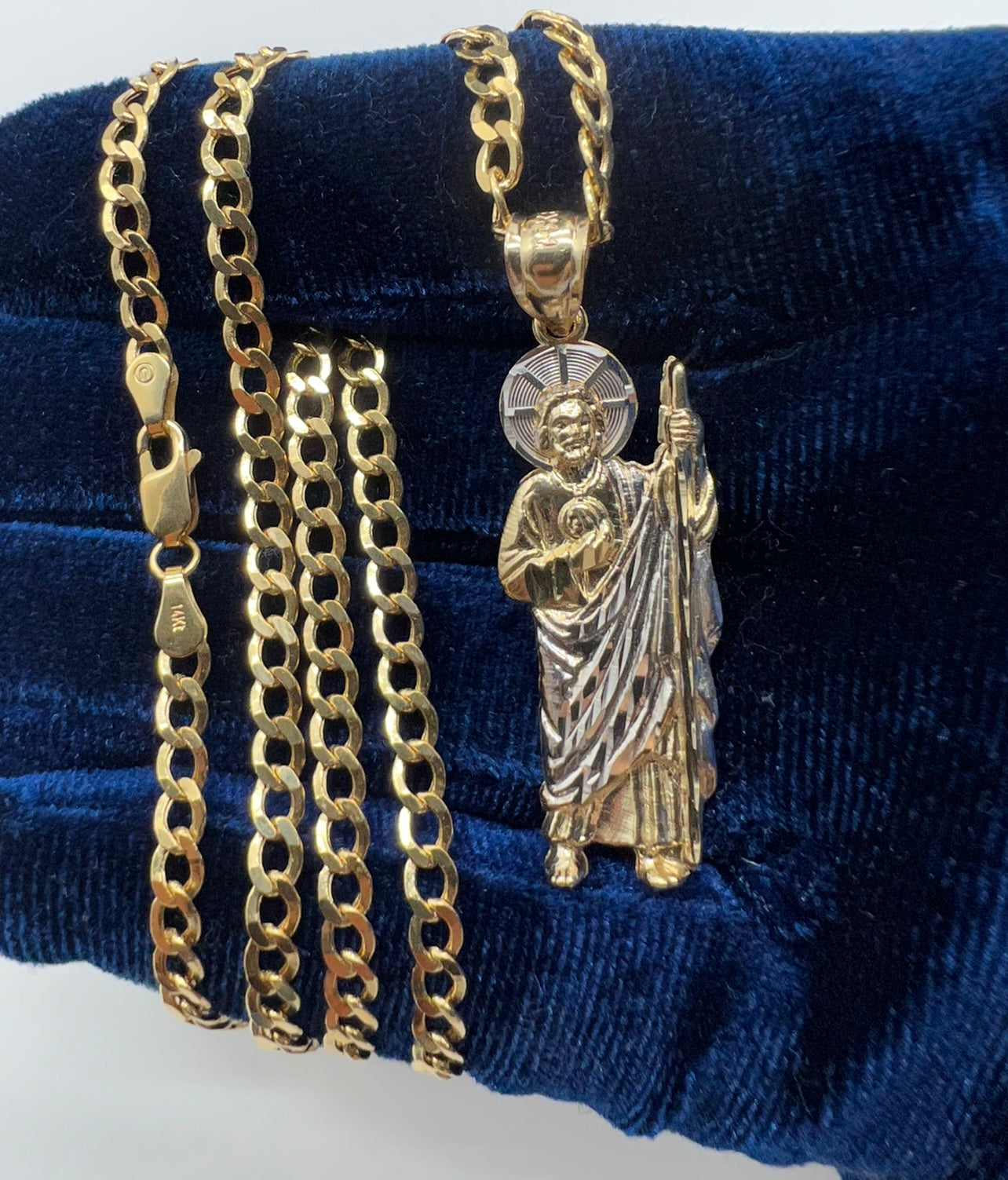 14k Real Gold Two Tone San Judas🔥