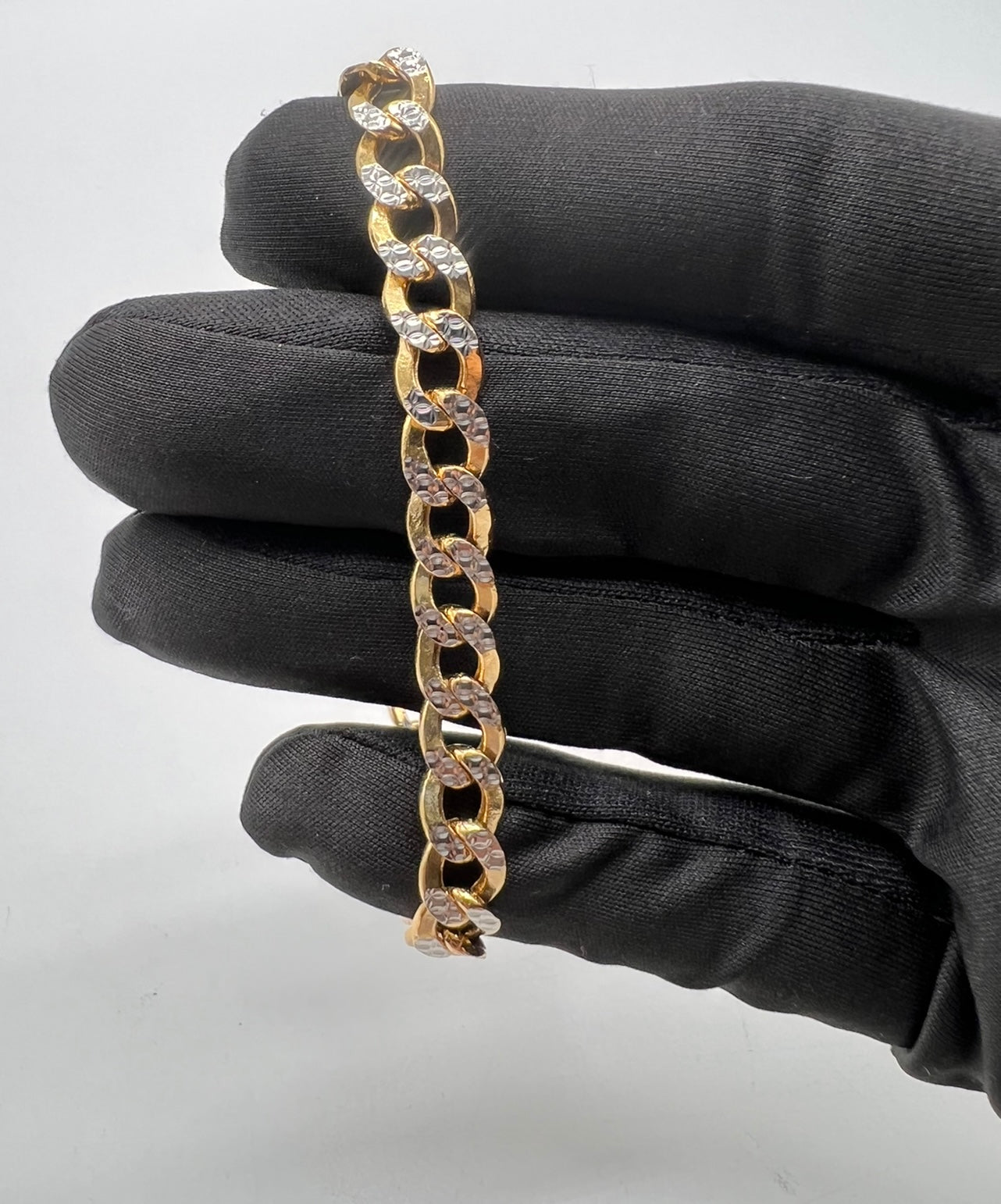 Diamond Cut Cuban Bracelet 14k Real Gold 8mm