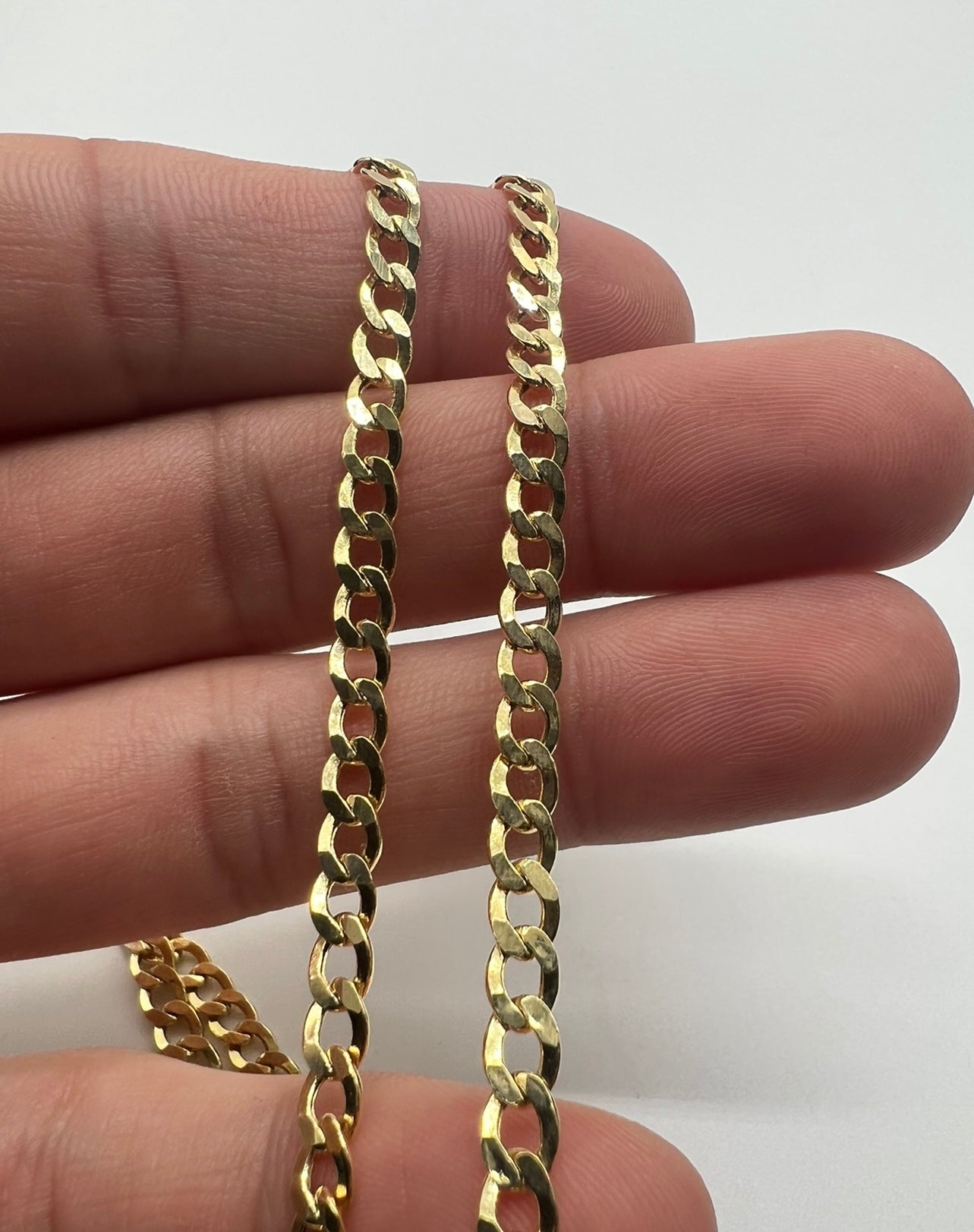 4.5mm 22inch Cuban Chain, 14k Real Gold