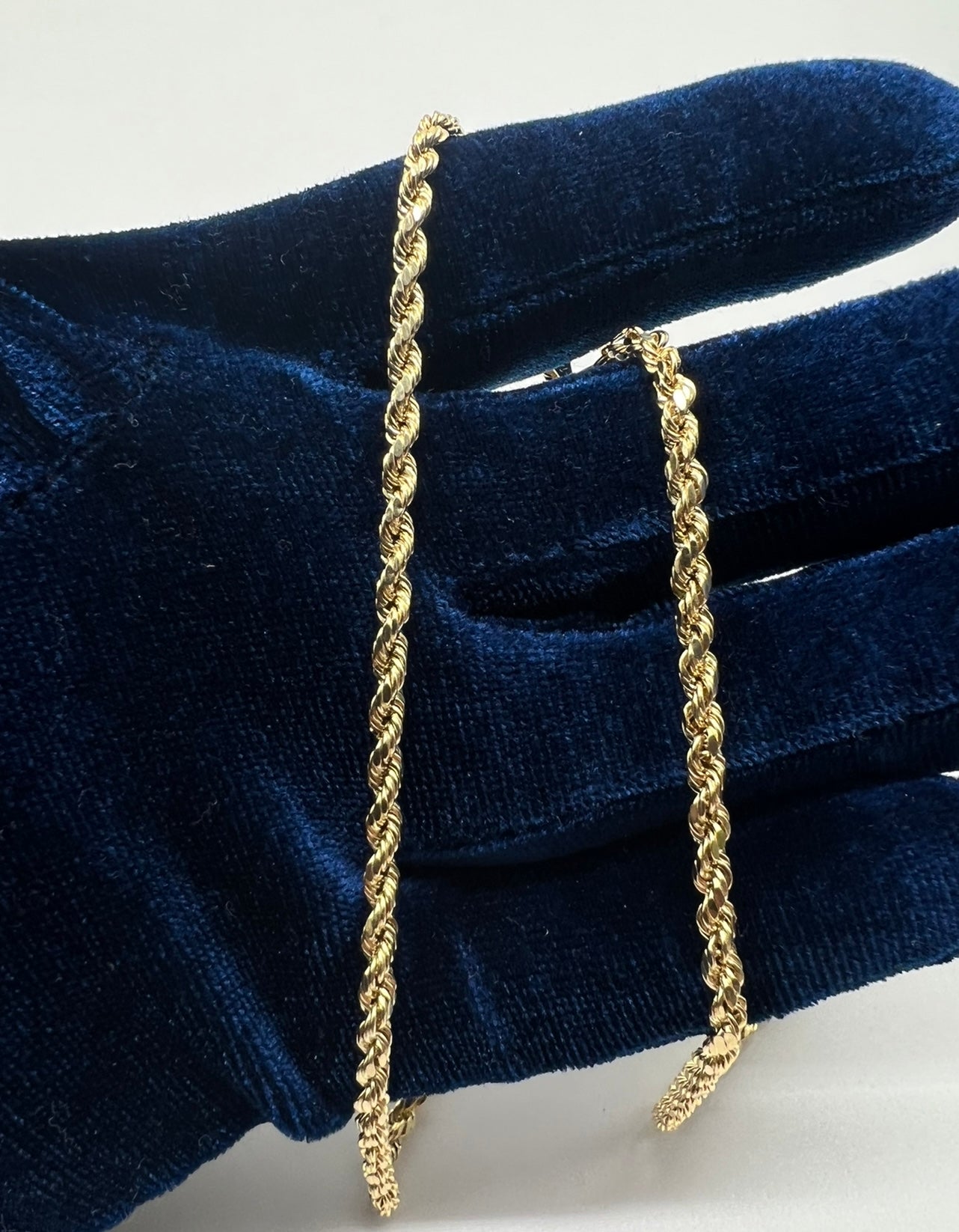 3mm 20inch Rope Chain, 14k Real Gold