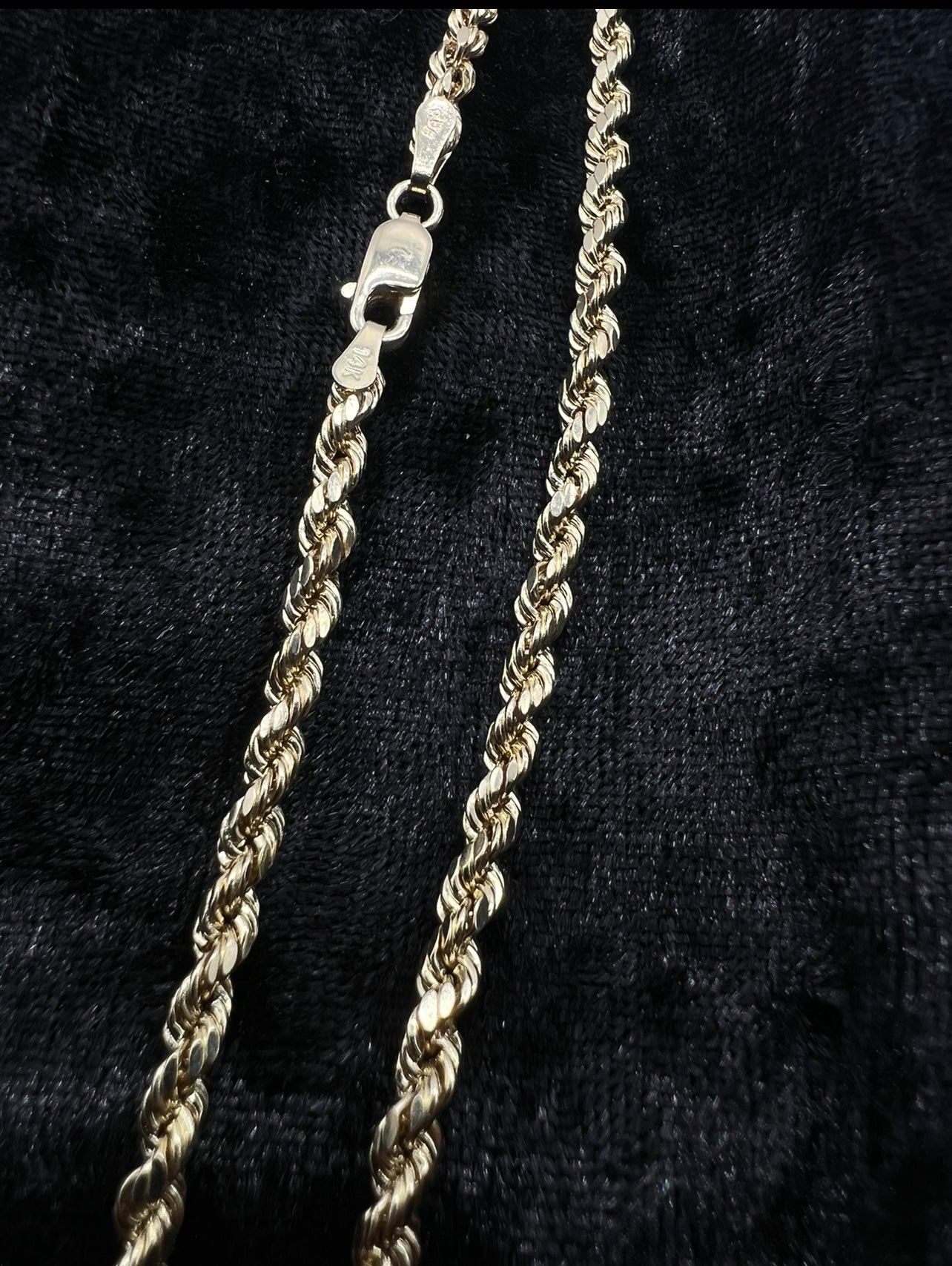 3mm 20inch Rope Chain, 14k Real Gold