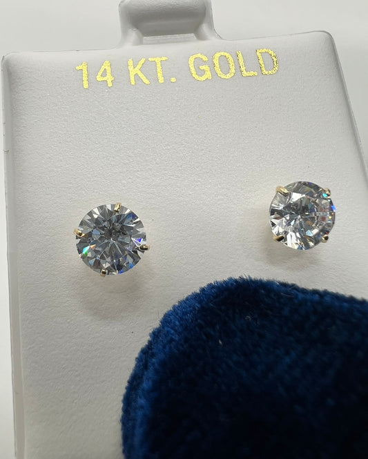 14k Real Gold 6mm Earrings studs