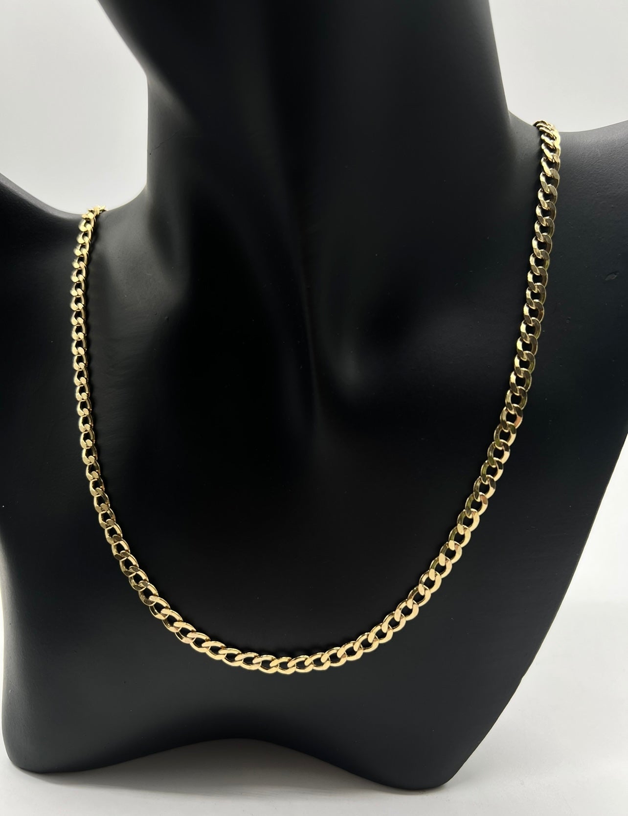 4.5mm 22inch Cuban Chain, 14k Real Gold