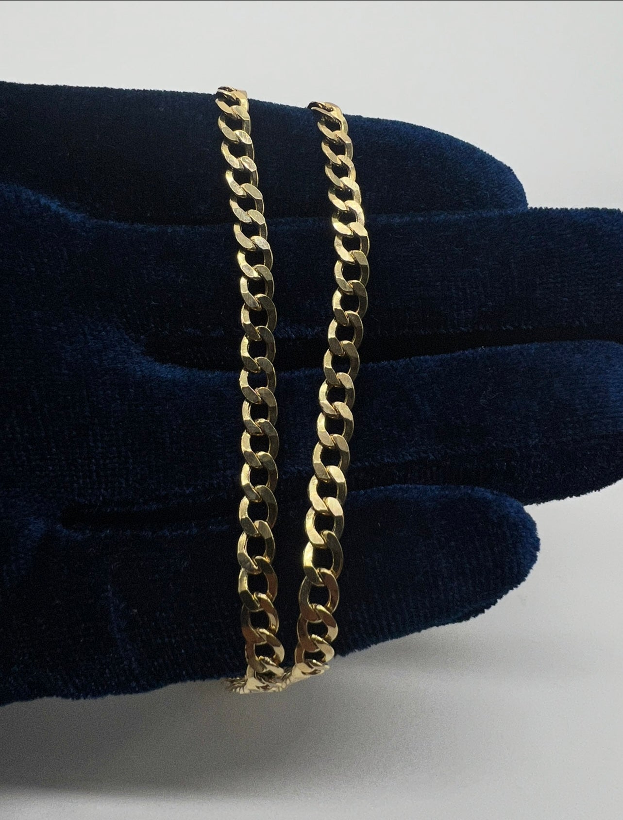 4.5mm 22inch Cuban Chain, 14k Real Gold