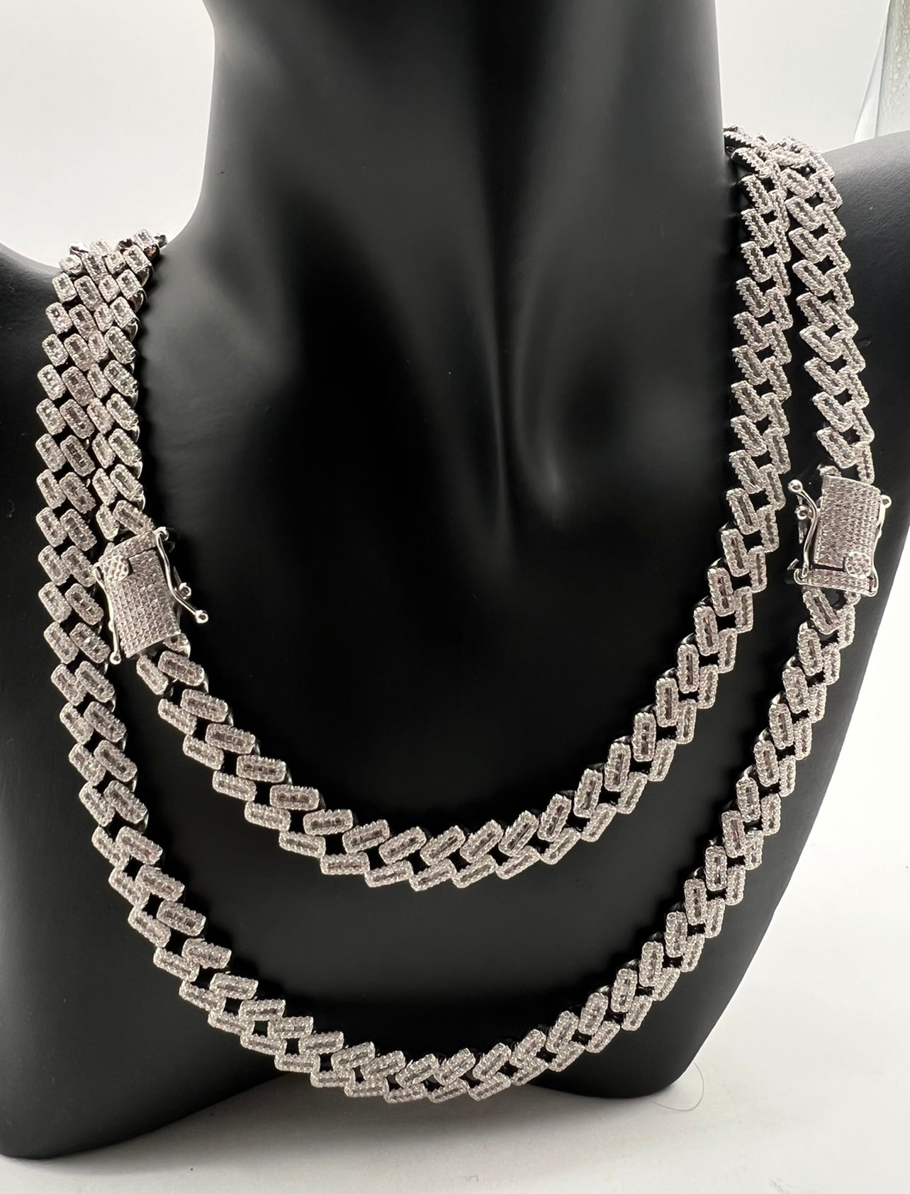 Baguette Cuban Chain 8mm .925 Real Silver