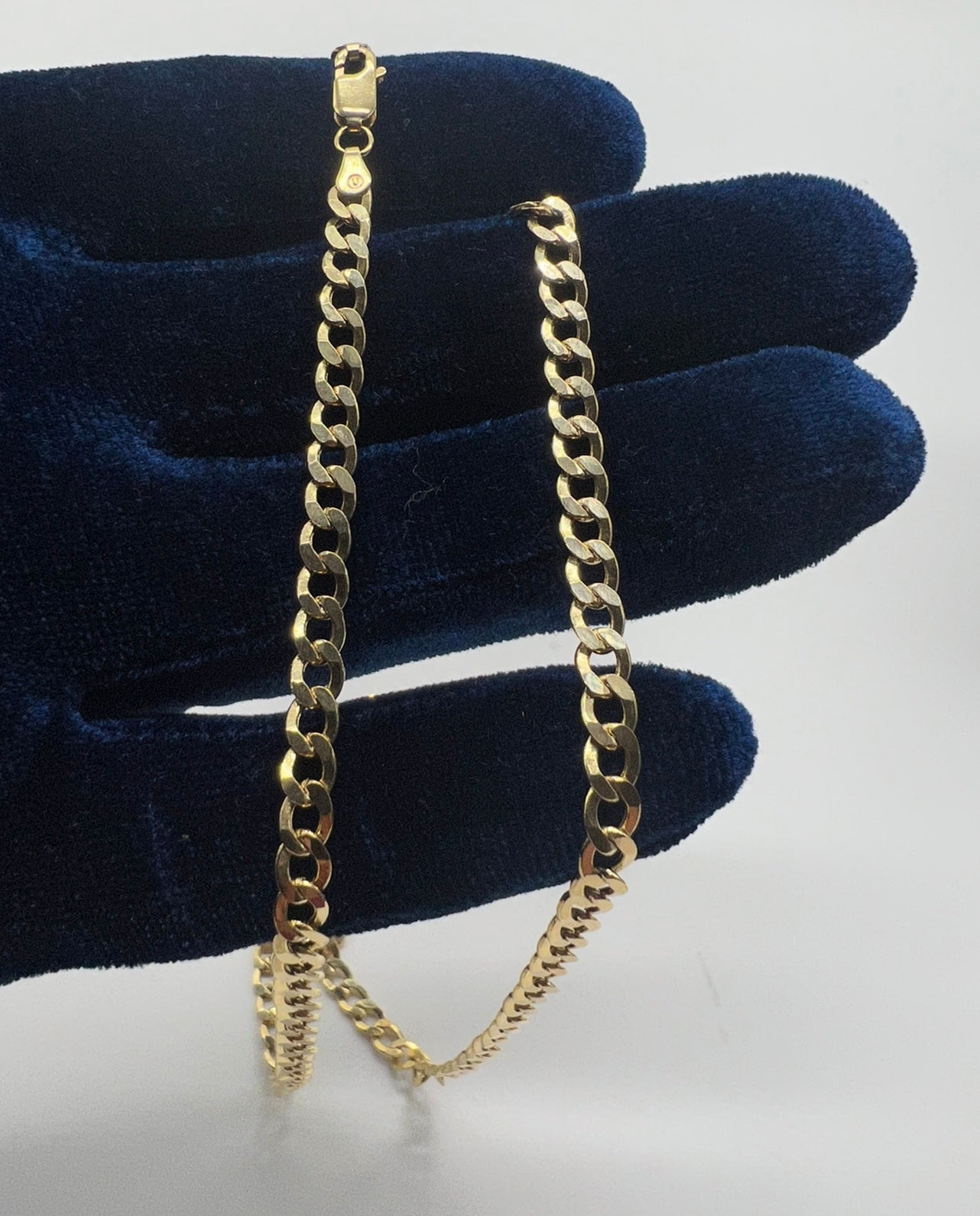 4.5mm 22inch Cuban Chain, 14k Real Gold