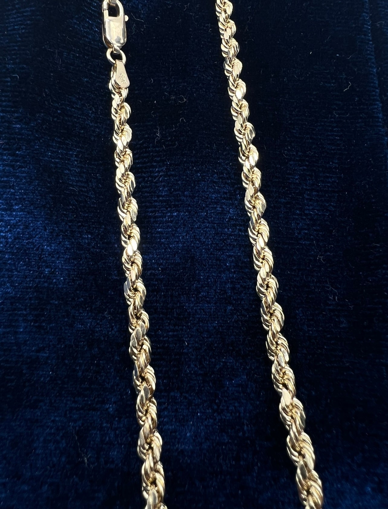 3mm 20inch Rope Chain, 14k Real Gold