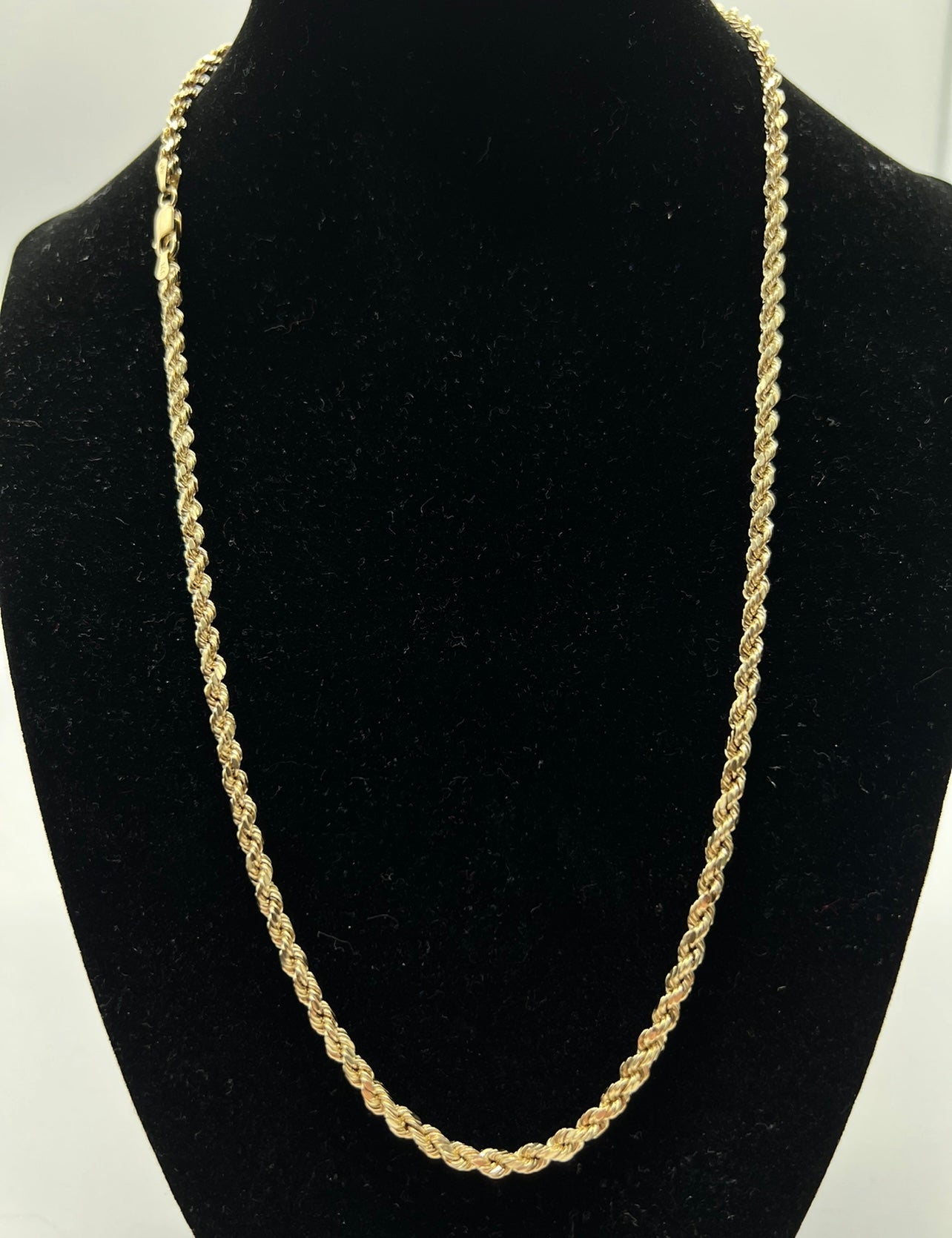 3mm 20inch Rope Chain, 14k Real Gold