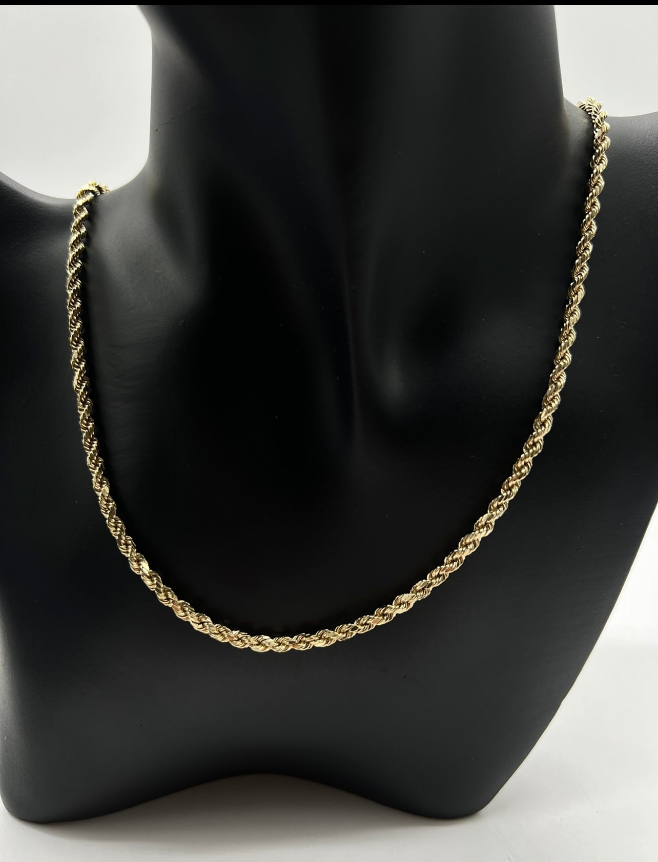 3mm 20inch Rope Chain, 14k Real Gold