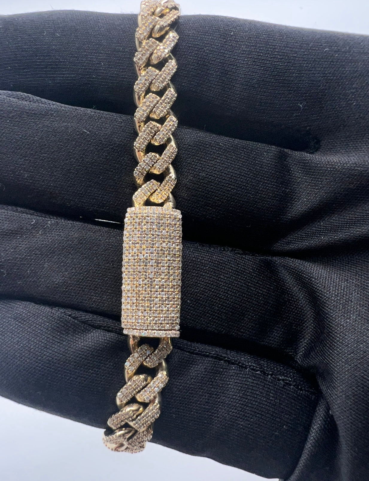 Cuban Bracelet with Natural Real Diamonds!