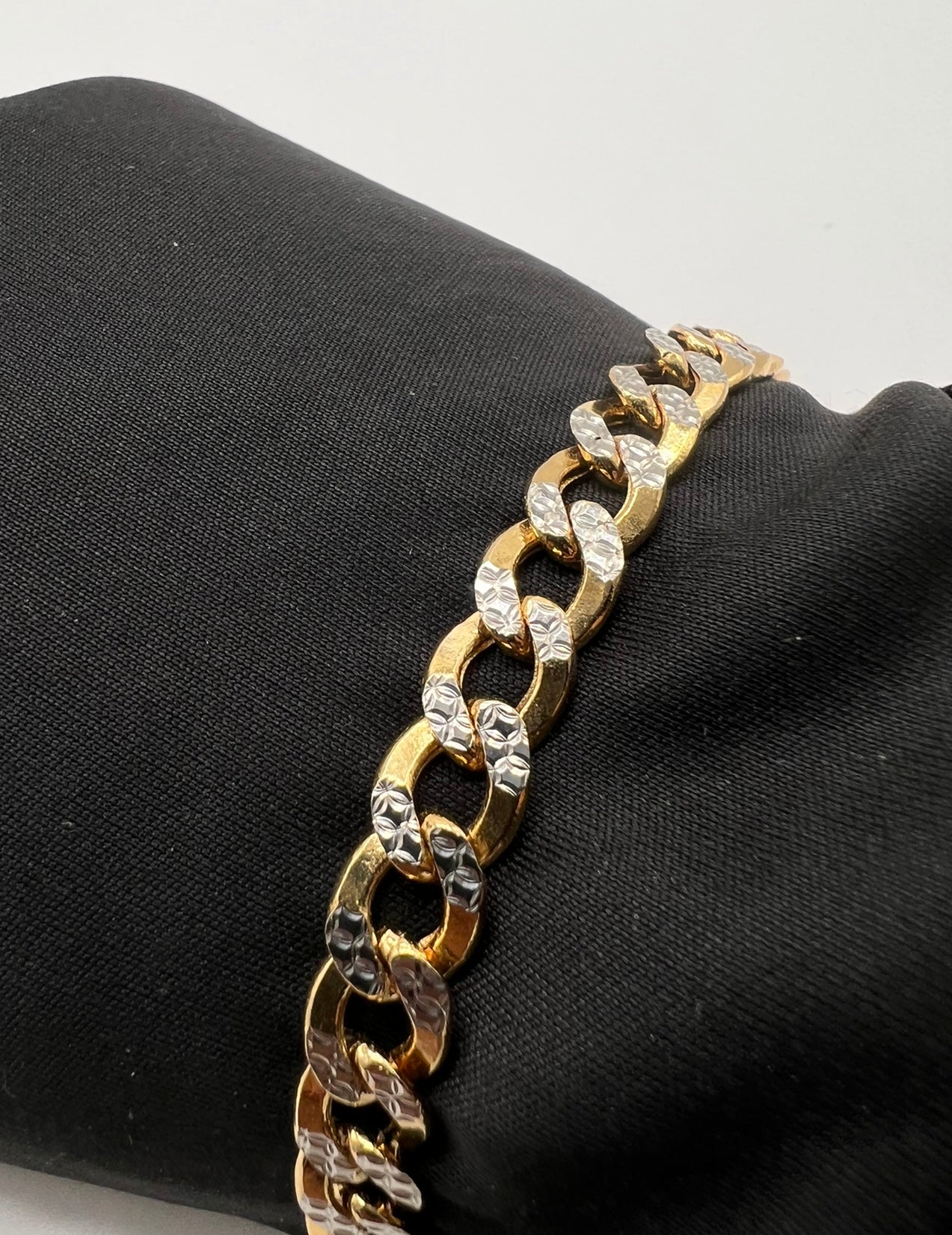 Diamond Cut Cuban Bracelet 14k Real Gold 8mm